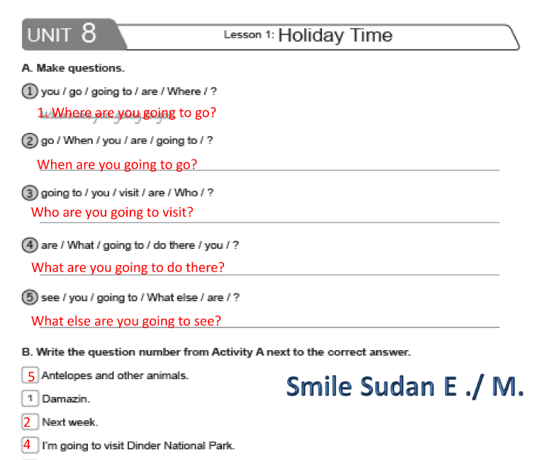 حل كتاب الانجليزي (النشاط) اول متوسط السودان 2025 pdf