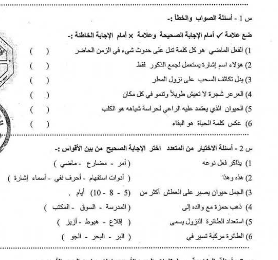 اسئلة استرشادية اللغة العربية الصف الرابع الابتدائي ليبيا pdf