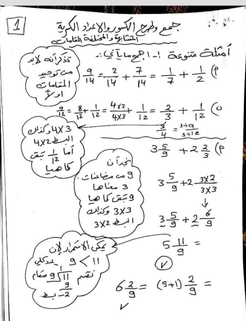 ملخص الرياضيات الصف الخامس الجزء الثاني ليبيا