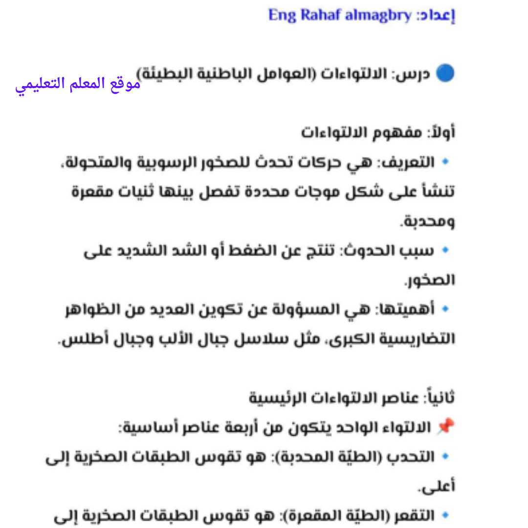 مراجعة الجغرافيا الصف الاول الثانوي الفصل الثاني ليبيا